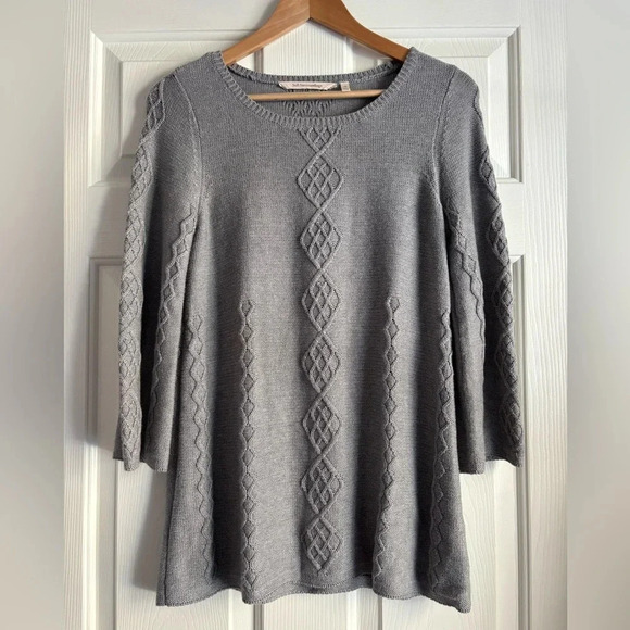 Soft Surroundings Women Cable Knit Sweater XS Silk Cashmere Blend Quiet Luxury - Picture 5 of 11
